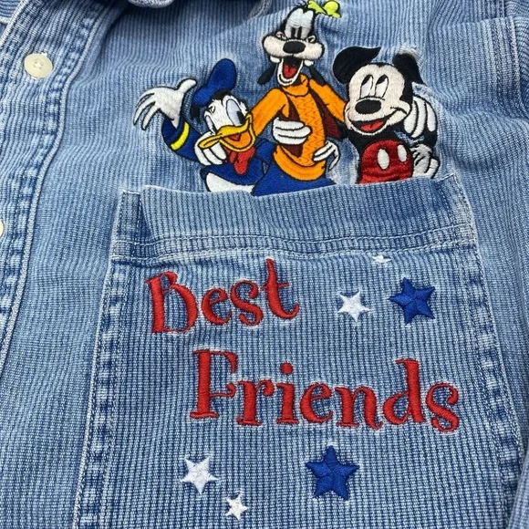Vintage Disney Catalog Mickey & Best Friends Denim Shirt Embroidered 90s Small - Picture 3 of 8